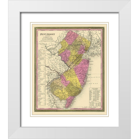 New Jersey - Mitchell 1846 White Modern Wood Framed Art Print with Double Matting by Mitchell
