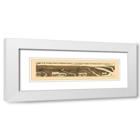New Jersey Electric Railway Companies 1894 White Modern Wood Framed Art Print with Double Matting by Morrisse