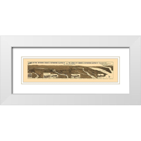 New Jersey Electric Railway Companies 1894 White Modern Wood Framed Art Print with Double Matting by Morrisse