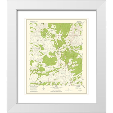 Alma New Mexico Quad - USGS 1963 White Modern Wood Framed Art Print with Double Matting by USGS