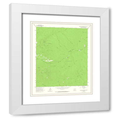 Bearwallow Mountain New Mexico Quad - USGS 1963 White Modern Wood Framed Art Print with Double Matting by USGS