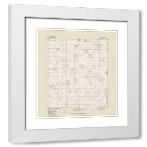 West Causey New Mexico Quad - USGS 1972 White Modern Wood Framed Art Print with Double Matting by USGS