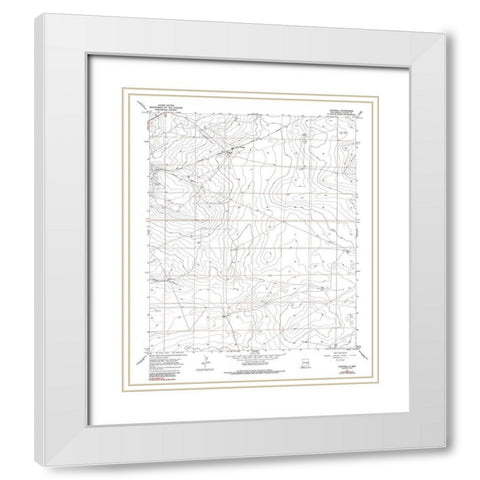 Campbell New Mexico Quad - USGS 1967 White Modern Wood Framed Art Print with Double Matting by USGS