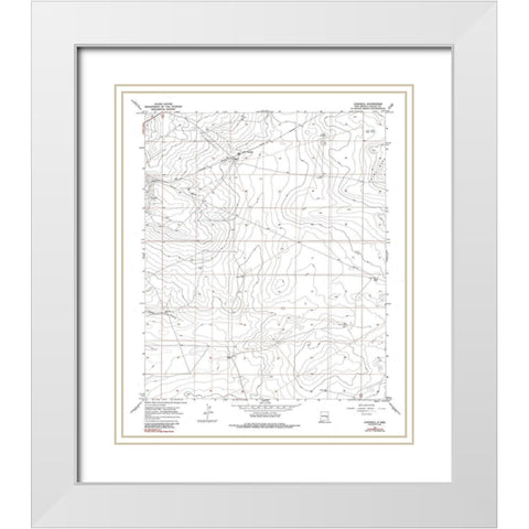 Campbell New Mexico Quad - USGS 1967 White Modern Wood Framed Art Print with Double Matting by USGS