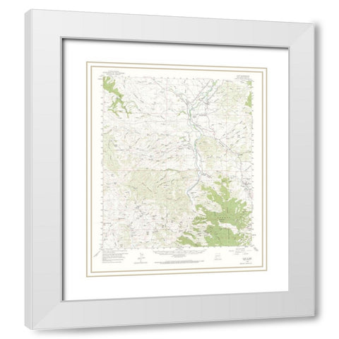 Cliff New Mexico Quad - USGS 1959 White Modern Wood Framed Art Print with Double Matting by USGS