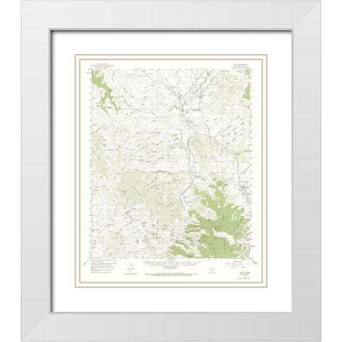 Cliff New Mexico Quad - USGS 1959 White Modern Wood Framed Art Print with Double Matting by USGS