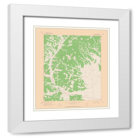 Datil New Mexico Quad - USGS 1963 White Modern Wood Framed Art Print with Double Matting by USGS