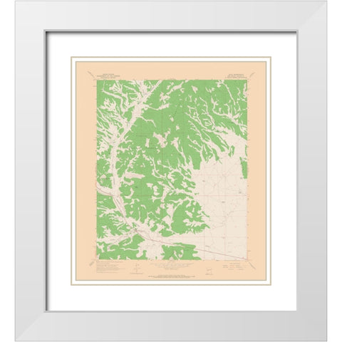 Datil New Mexico Quad - USGS 1963 White Modern Wood Framed Art Print with Double Matting by USGS