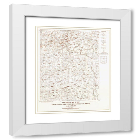Eagle Nest Quad Soil New Mexico Mines - Clark 1967 White Modern Wood Framed Art Print with Double Matting by Clark