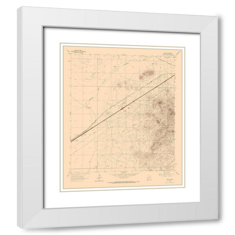 Gary New Mexico Quad - USGS 1964 White Modern Wood Framed Art Print with Double Matting by USGS