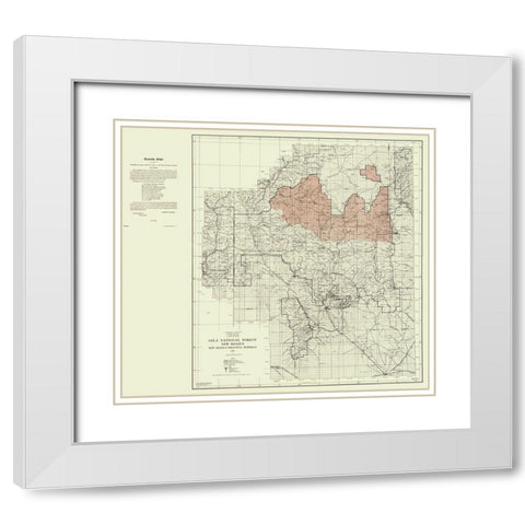 Gila National Forest New Mexico - Elliot 1931 White Modern Wood Framed Art Print with Double Matting by Elliot