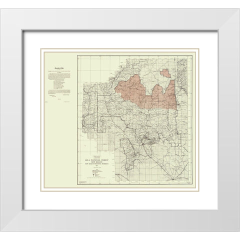 Gila National Forest New Mexico - Elliot 1931 White Modern Wood Framed Art Print with Double Matting by Elliot