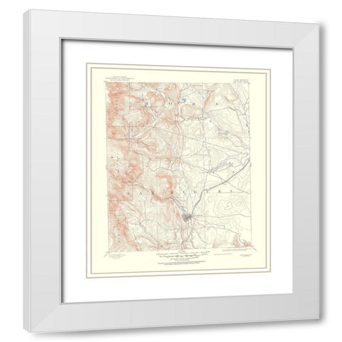 Las Vegas New Mexico Sheet - USGS 1953 White Modern Wood Framed Art Print with Double Matting by USGS