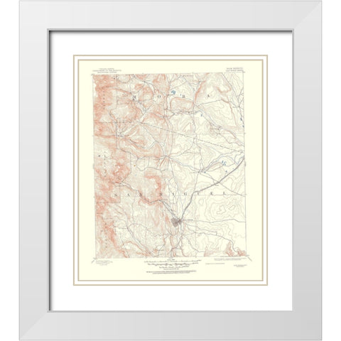 Las Vegas New Mexico Sheet - USGS 1953 White Modern Wood Framed Art Print with Double Matting by USGS