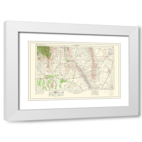 Las Cruces New Mexico Quad - USGS 1963 White Modern Wood Framed Art Print with Double Matting by USGS