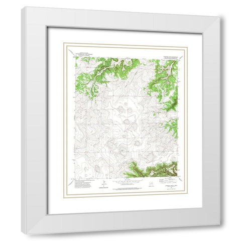 Llonidas Lake New Mexico Quad - USGS 1972 White Modern Wood Framed Art Print with Double Matting by USGS