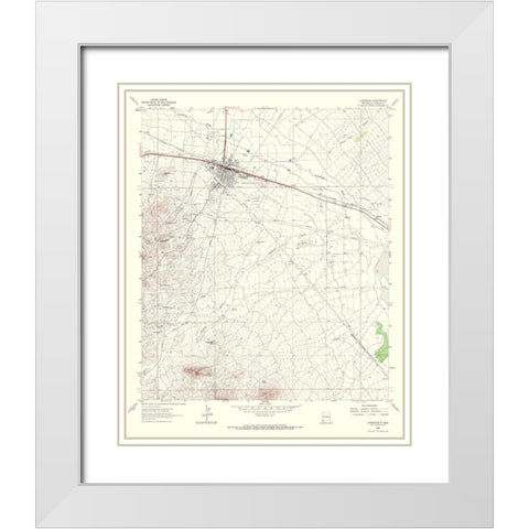 Lordsburg New Mexico Quad - USGS 1963 White Modern Wood Framed Art Print with Double Matting by USGS