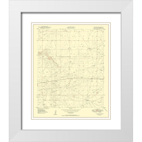 L-E Ranch Chaves County New Mexico Quad - USGS White Modern Wood Framed Art Print with Double Matting by USGS