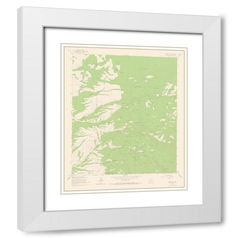 Mogollon New Mexico Quad - USGS 1963 White Modern Wood Framed Art Print with Double Matting by USGS