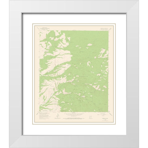 Mogollon New Mexico Quad - USGS 1963 White Modern Wood Framed Art Print with Double Matting by USGS