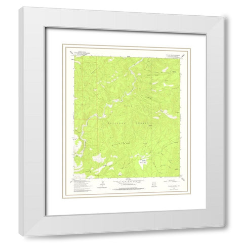 O Block Canyon New Mexico Quad - USGS 1963 White Modern Wood Framed Art Print with Double Matting by USGS