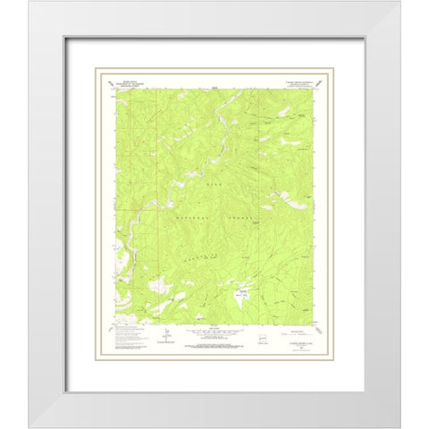 O Block Canyon New Mexico Quad - USGS 1963 White Modern Wood Framed Art Print with Double Matting by USGS