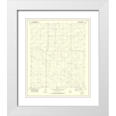 Pep New Mexico Quad - USGS 1972 White Modern Wood Framed Art Print with Double Matting by USGS