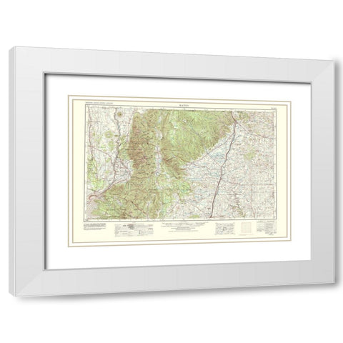 Raton Colorado New Mexico Sheet - USGS 1977 White Modern Wood Framed Art Print with Double Matting by USGS