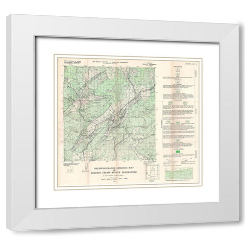 Reserve Quad New Mexico Mines - Willard 1956 White Modern Wood Framed Art Print with Double Matting by Willard
