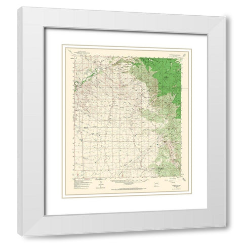 Redrock New Mexico Quad - USGS 1959 White Modern Wood Framed Art Print with Double Matting by USGS