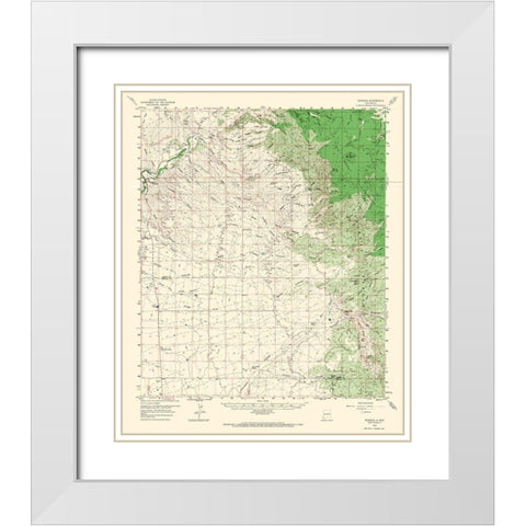 Redrock New Mexico Quad - USGS 1959 White Modern Wood Framed Art Print with Double Matting by USGS