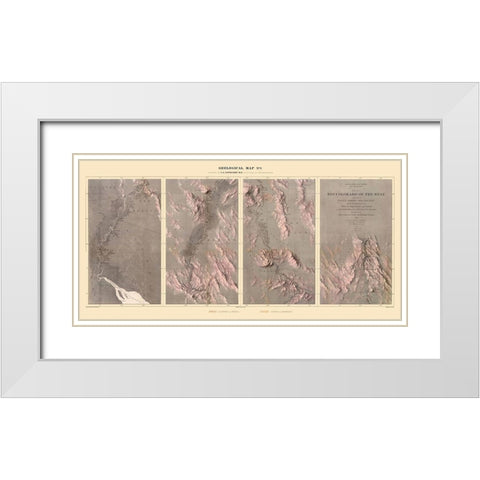 Rio Colorado of the West - Floyd 1858 White Modern Wood Framed Art Print with Double Matting by Floyd