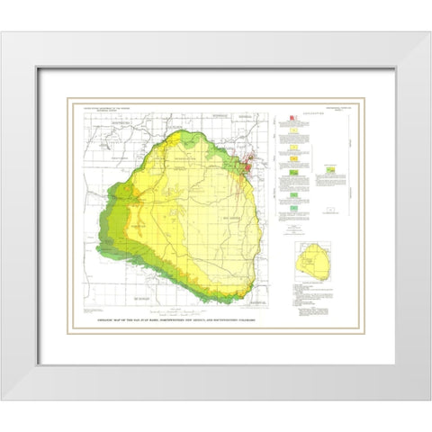 San Juan Basin New Mexico Colorado - USGS 1959 White Modern Wood Framed Art Print with Double Matting by USGS