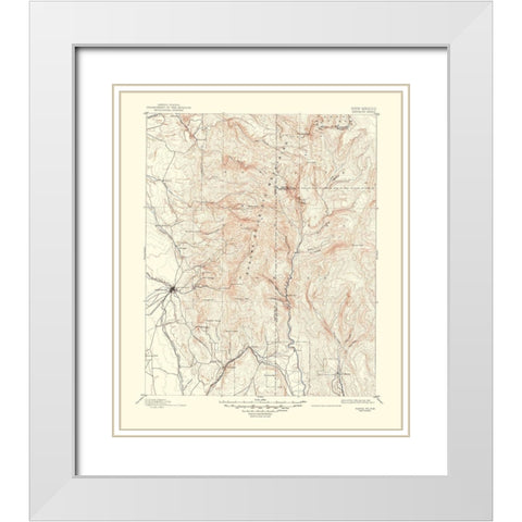 Santa Fe New Mexico Sheet - USGS 1948 White Modern Wood Framed Art Print with Double Matting by USGS