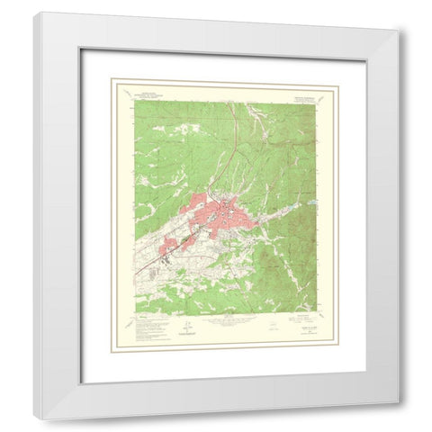 Santa Fe New Mexico Quad - USGS 1964 White Modern Wood Framed Art Print with Double Matting by USGS