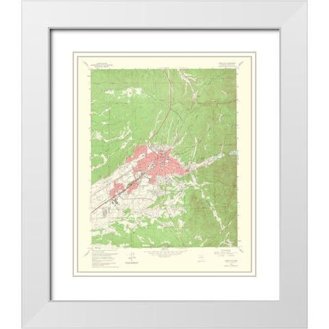 Santa Fe New Mexico Quad - USGS 1964 White Modern Wood Framed Art Print with Double Matting by USGS