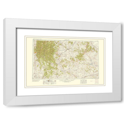Santa Fe New Mexico Quad - USGS 1958 White Modern Wood Framed Art Print with Double Matting by USGS