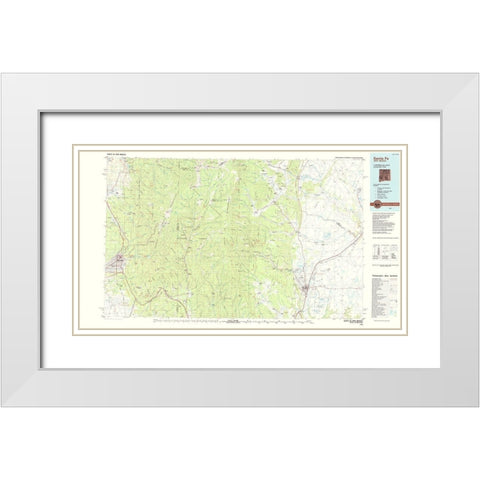 Santa Fe New Mexico Quad - USGS 1983 White Modern Wood Framed Art Print with Double Matting by USGS