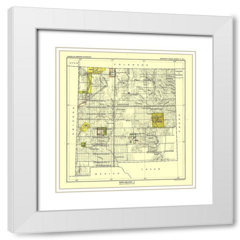 New Mexico - Santa Fe - Hoen 1896 White Modern Wood Framed Art Print with Double Matting by Hoen