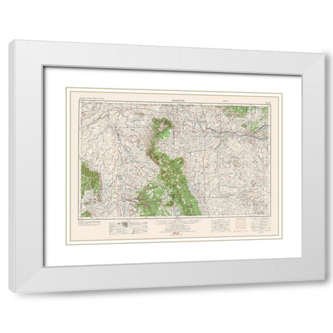 Shiprock New Mexico Quad - USGS 1954 White Modern Wood Framed Art Print with Double Matting by USGS