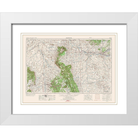Shiprock New Mexico Quad - USGS 1954 White Modern Wood Framed Art Print with Double Matting by USGS