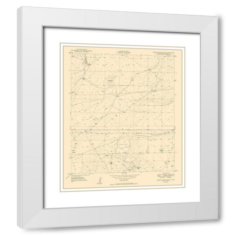 Sardine Mountain New Mexico Quad - USGS 1949 White Modern Wood Framed Art Print with Double Matting by USGS