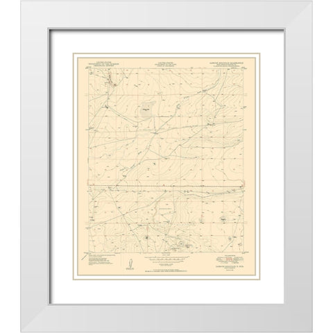 Sardine Mountain New Mexico Quad - USGS 1949 White Modern Wood Framed Art Print with Double Matting by USGS