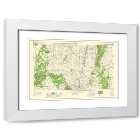 Socorro New Mexico Quad - USGS 1962 White Modern Wood Framed Art Print with Double Matting by USGS
