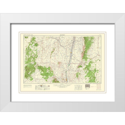 Socorro New Mexico Quad - USGS 1962 White Modern Wood Framed Art Print with Double Matting by USGS