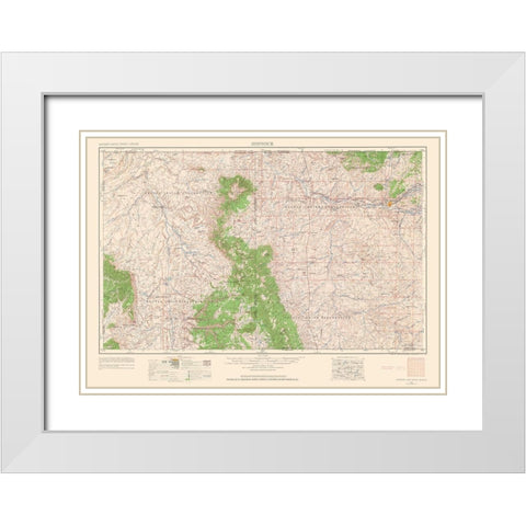 Shiprock New Mexico Quad - USGS 1963 White Modern Wood Framed Art Print with Double Matting by USGS