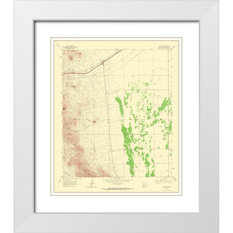 Steins New Mexico Quad - USGS 1965 White Modern Wood Framed Art Print with Double Matting by USGS