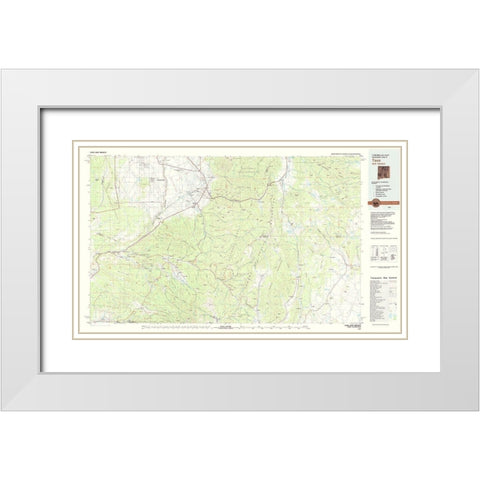 Taos New Mexico Quad - USGS 1983 White Modern Wood Framed Art Print with Double Matting by USGS
