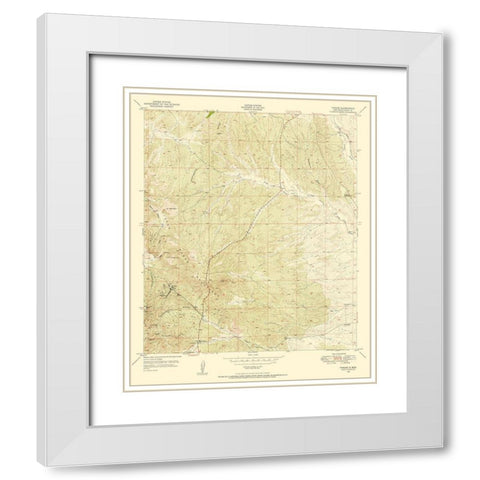 Tyrone New Mexico Quad - USGS 1950 White Modern Wood Framed Art Print with Double Matting by USGS