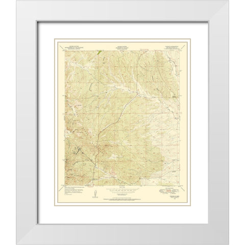 Tyrone New Mexico Quad - USGS 1950 White Modern Wood Framed Art Print with Double Matting by USGS